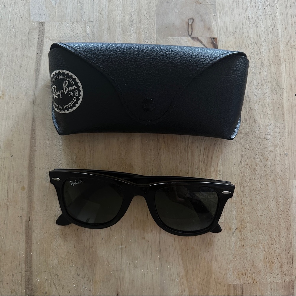 RAY-BAN POLARIZED CLASSIC WAYFARER. JUST REPLACED WITH NEW LENSES.
